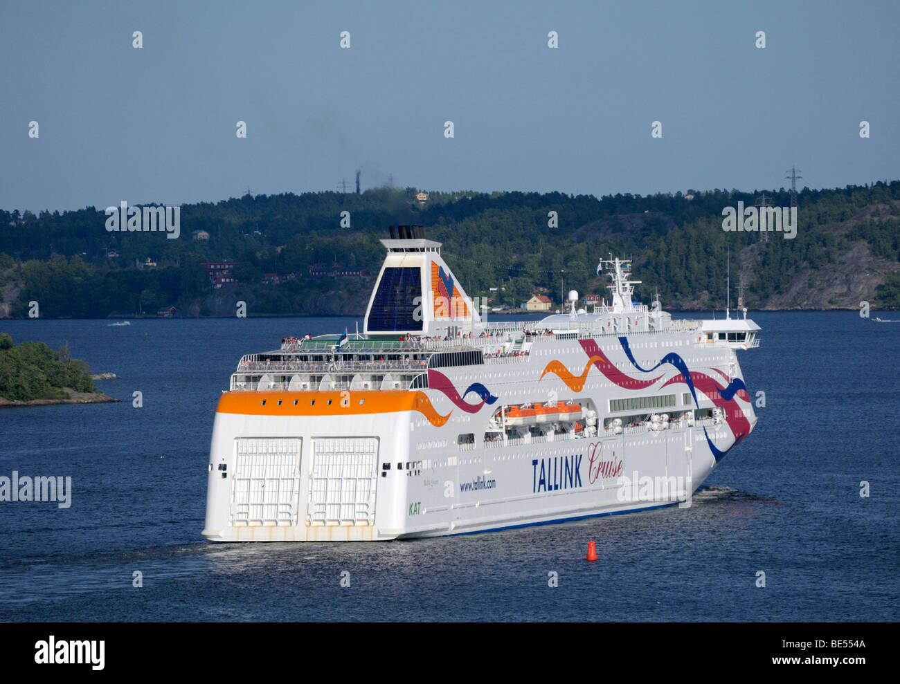 Tallink cruise ship in the archipelago, Stockholm, Sweden, Europe Stock Photo
