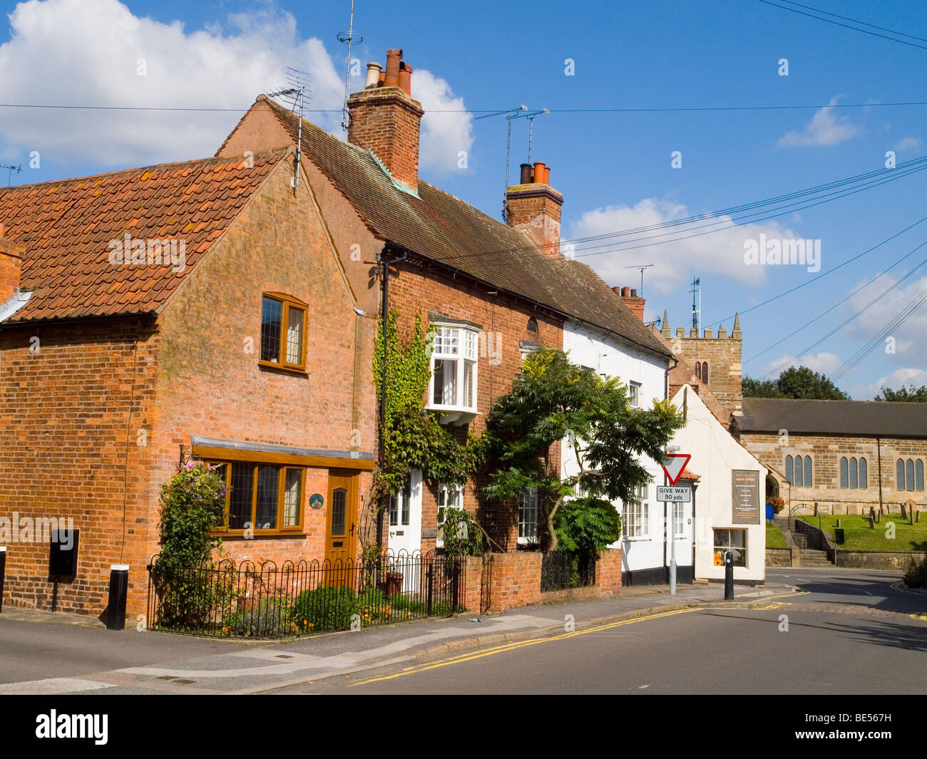 Cottages in Ollerton Village, Nottinghamshire England UK Stock Photo