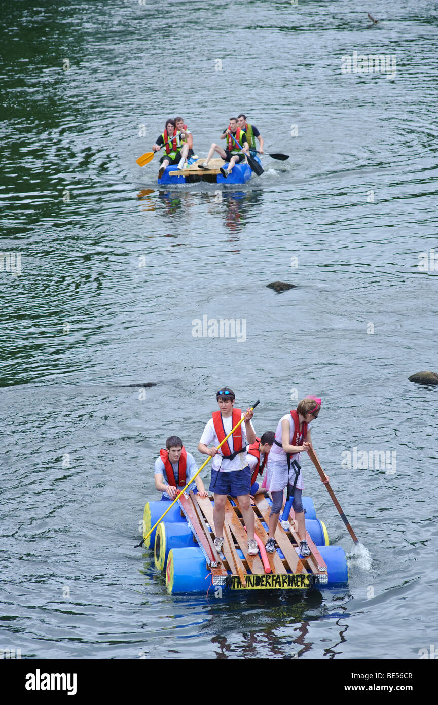 Raft Race on the River Clyde at Crossford , South Lanarkshire ...
