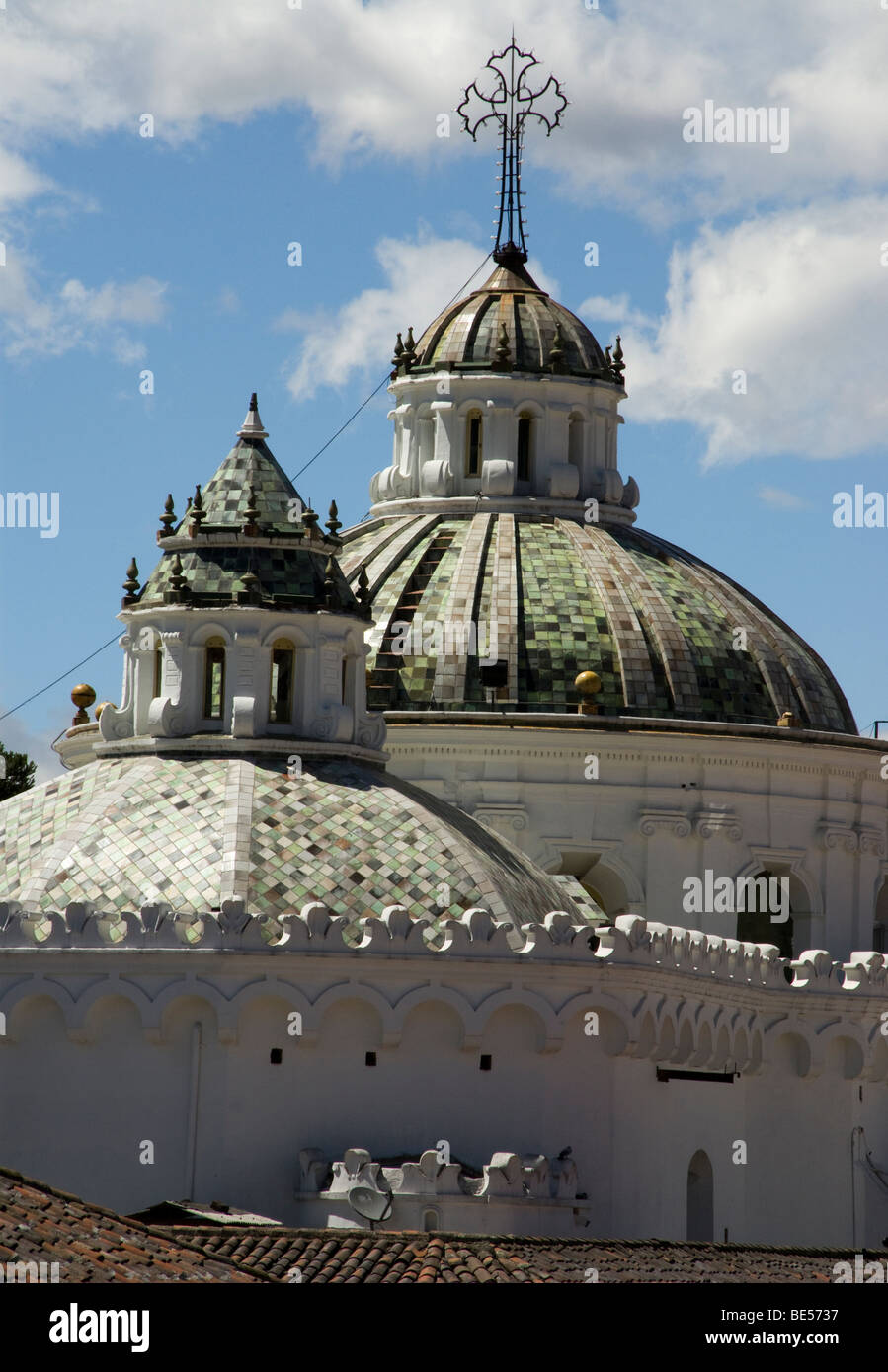 Ecuador. Quito. Historical Center. Domes of the Church of the Jesuits (XVII-XVIII century) Stock Photo