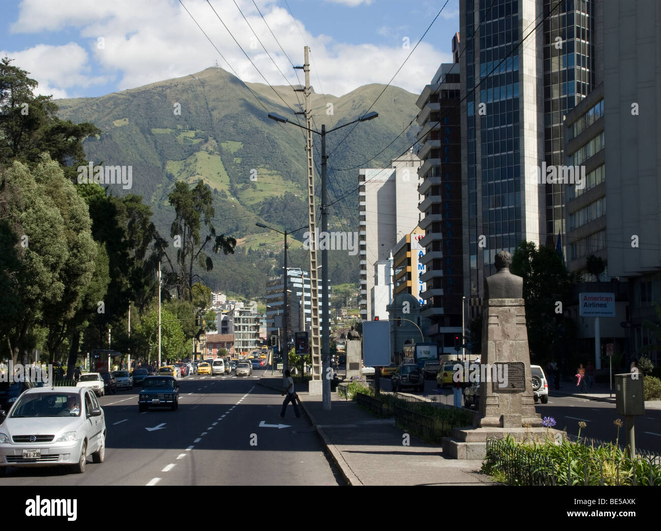 Quito.Ecuador.City center.10 de Agosto avenue. Stock Photo