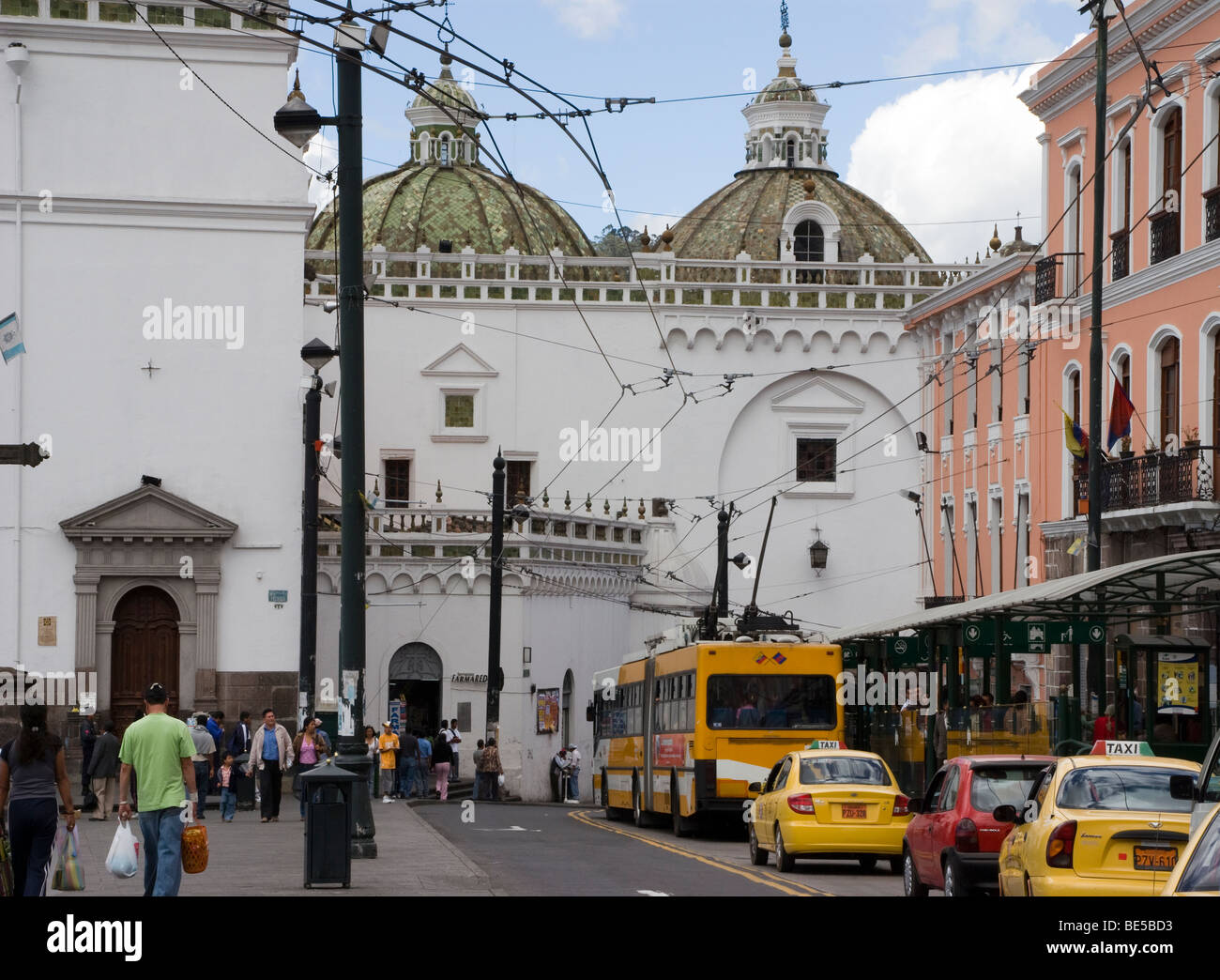 Ecuador. Quito. Historical Center. Square of Santo Domingo. Stock Photo
