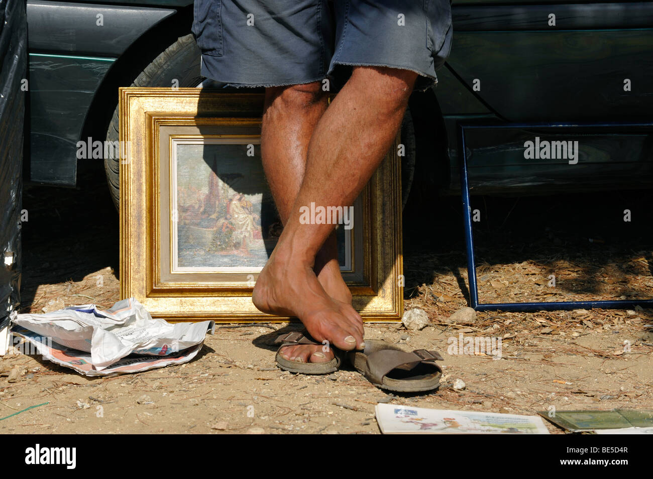 Brown legs sandals painting hi-res stock photography and images - Alamy