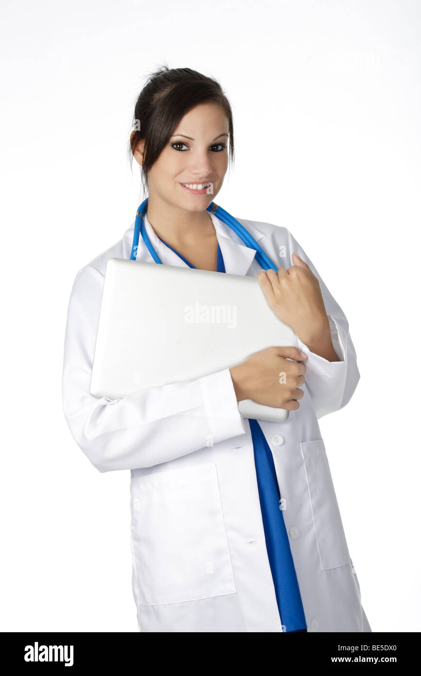 Female girl doctor holding hi-res stock photography and images - Alamy