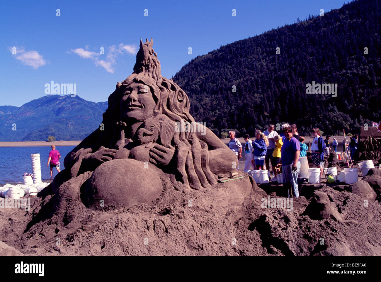 Sand Sculpture on Beach, Harrison Hot Springs, BC, British Columbia
