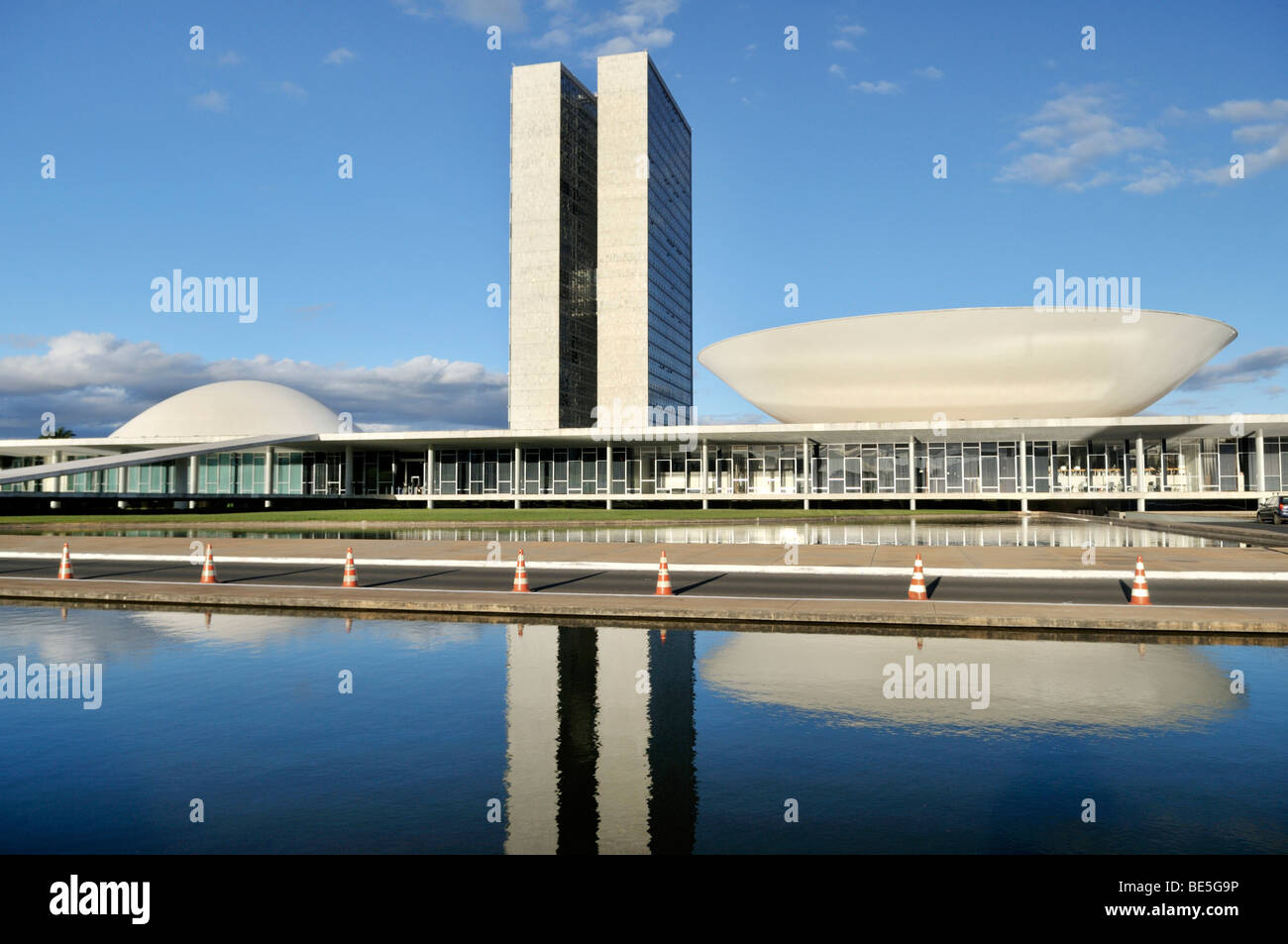 Congresso Nacional Congress building, architect Oscar Niemeyer, Brasilia, Distrito Federal state, Brazil, South America Stock Photo