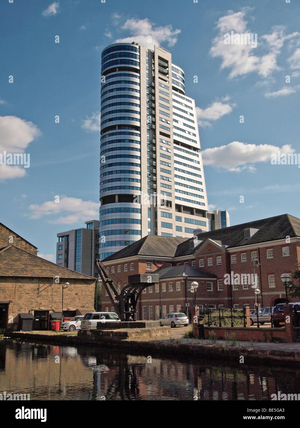 Bridgewater Place Apartments and River Aire from Granary Wharf Leeds