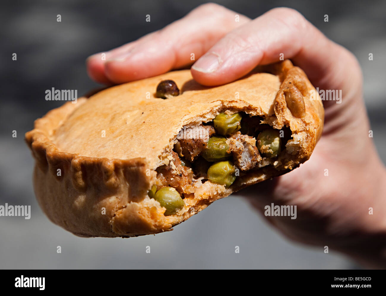 Empanada a local type of pie containing meat and vegetables Mallorca Spain Stock Photo