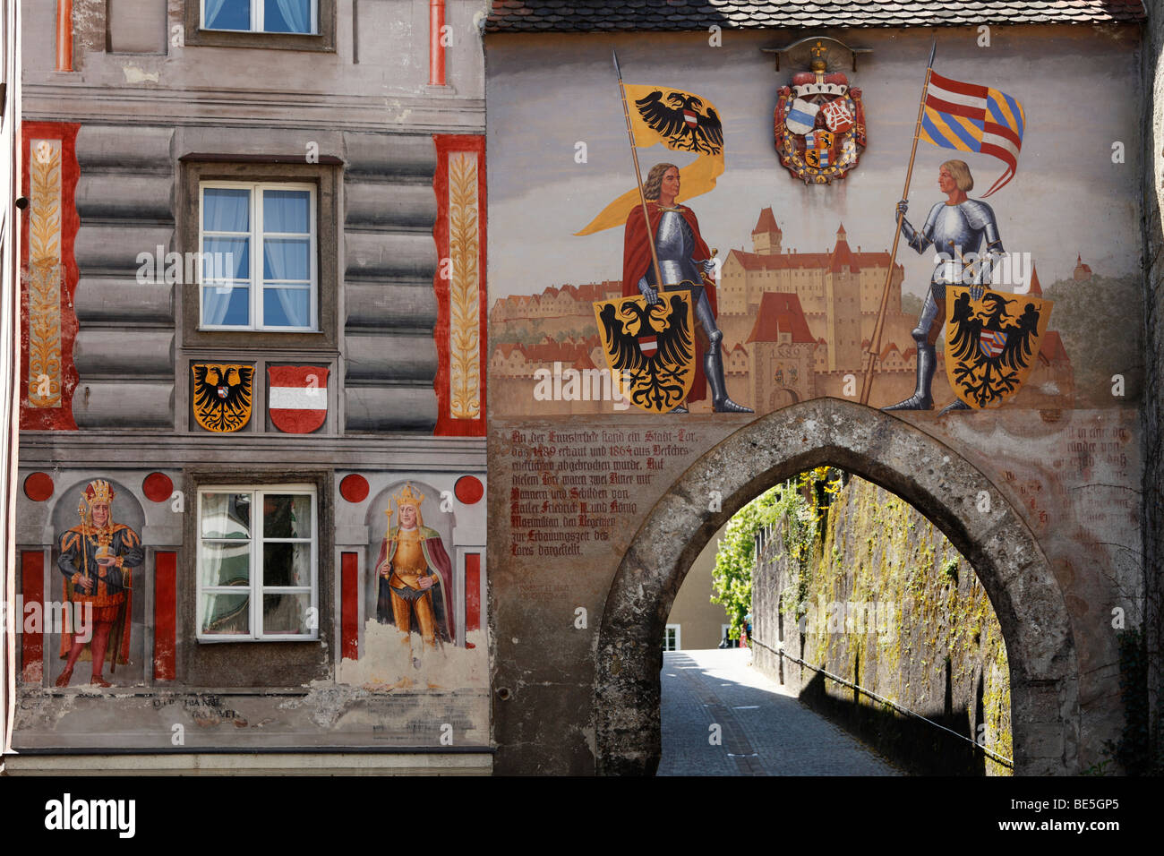 Lower gate to Schloss Lamberg castle, Steyr, Upper Austria, Austria, Europe Stock Photo