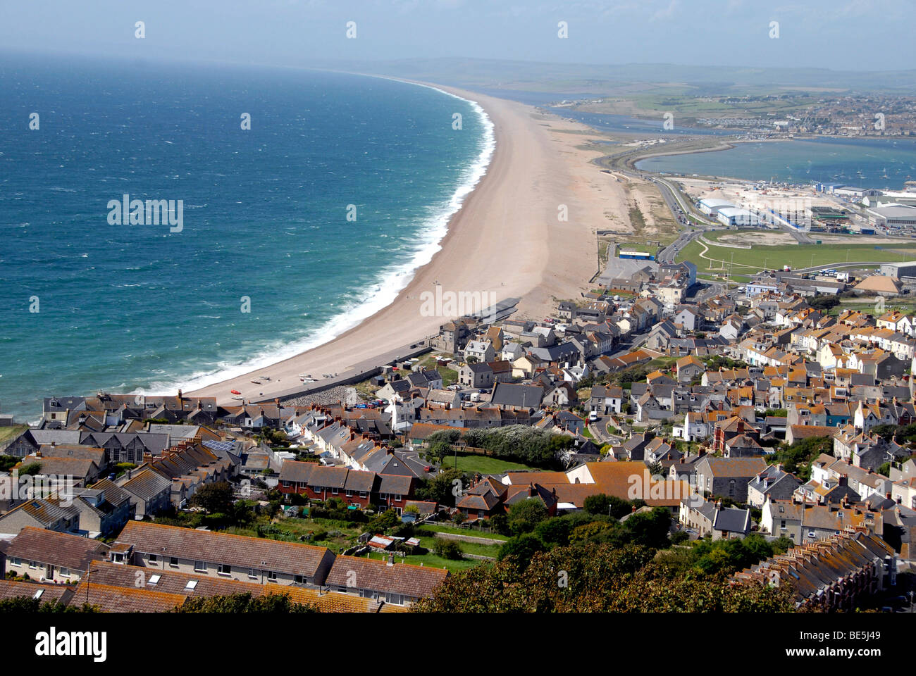 Chesil Beach or Chesil Bank a shingle barrier beach part of Jurassic