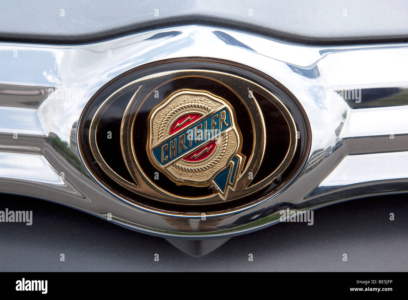 Logo of the Chrysler car brand Stock Photo