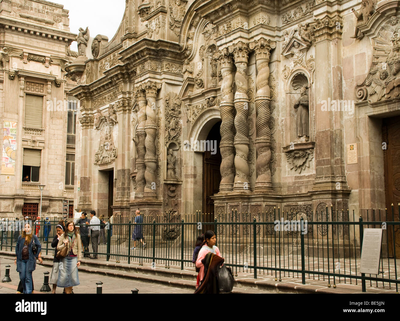 Ecuador.Quito.Church of The Jesuits (XVII-XVIII century).Facade and details. Stock Photo