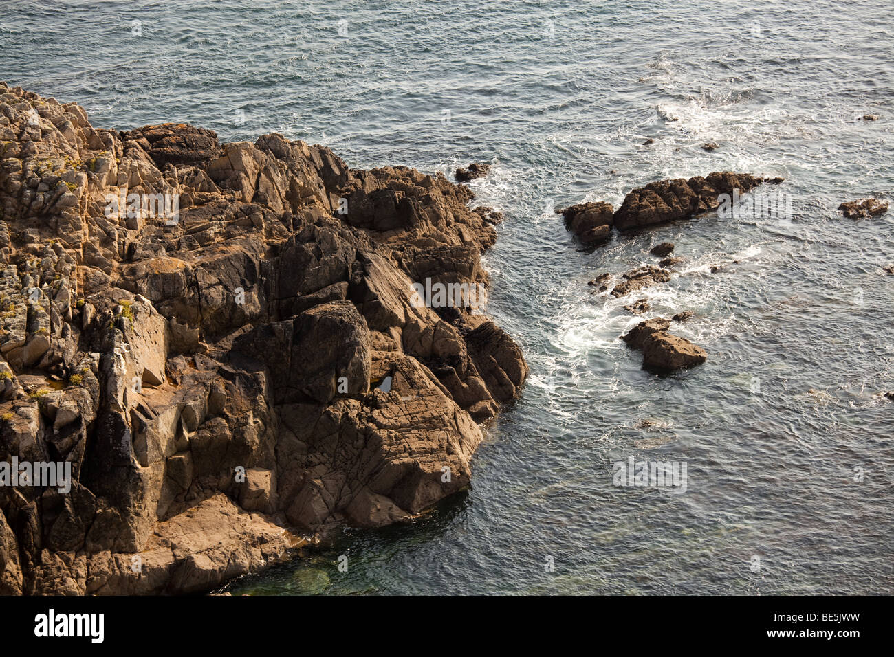 typical rocky coastline in finistere, brittany, france Stock Photo - Alamy