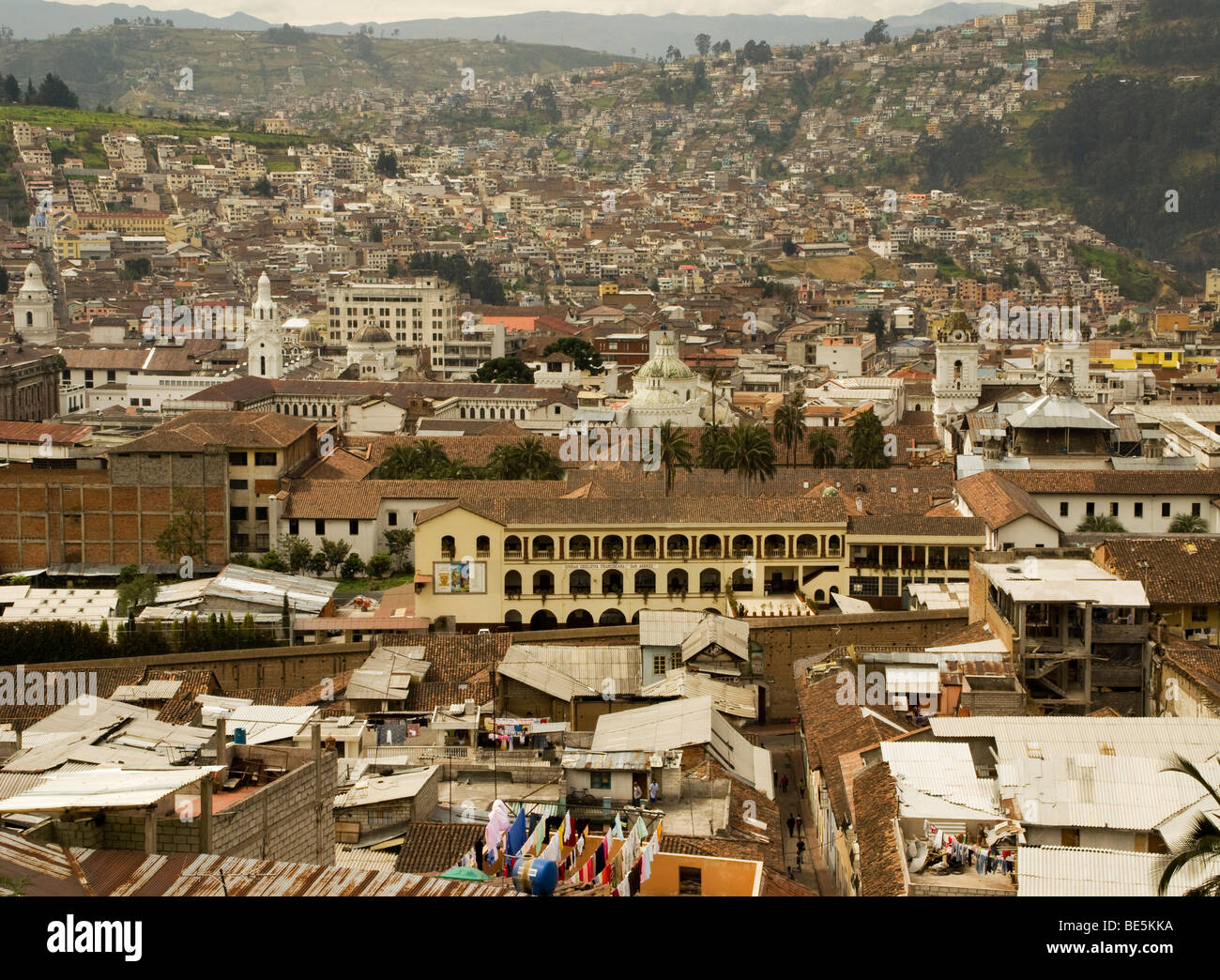 Ecuador.Quito.Cityscape of the old town. Stock Photo