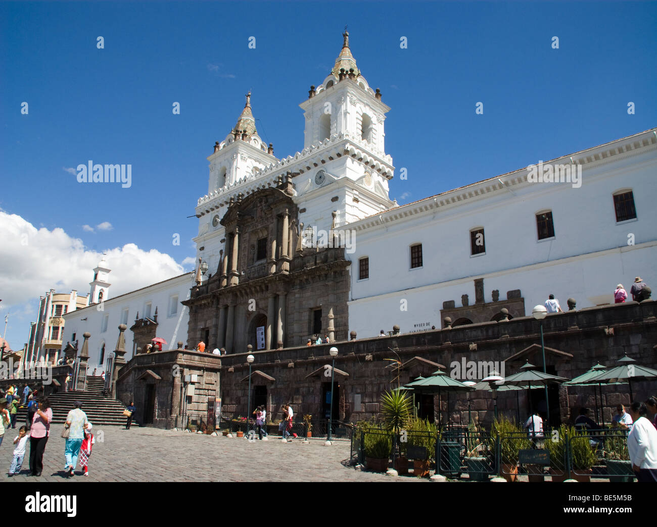 Ecuador. Quito. Historical Center. Square of San Francisco with the church and convent of San francisco (XVI century). Stock Photo