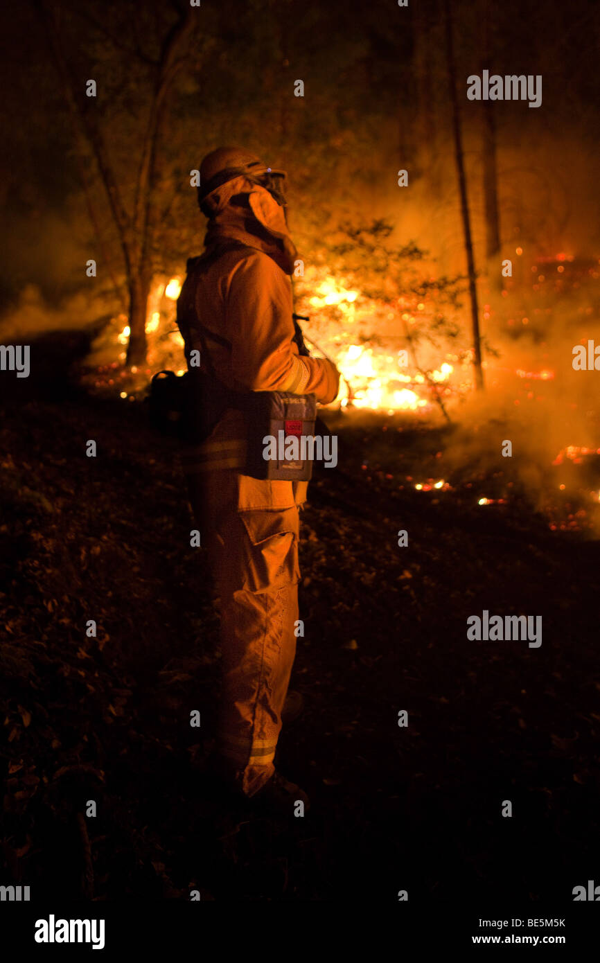 Wildland firefighters at California Lockheed wildfire in Santa Cruz ...