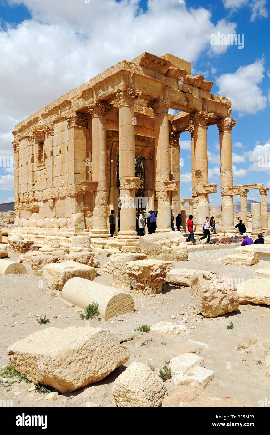 Temple of Baal Shamin in the ruins of the Palmyra archeological site, Tadmur, Syria, Asia Stock Photo