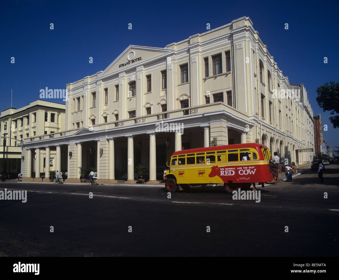Myanmar, Yangon, The Strand Hotel, constructed by the Sarkies brothers of Raffles and Oriental fame in 1896 Stock Photo