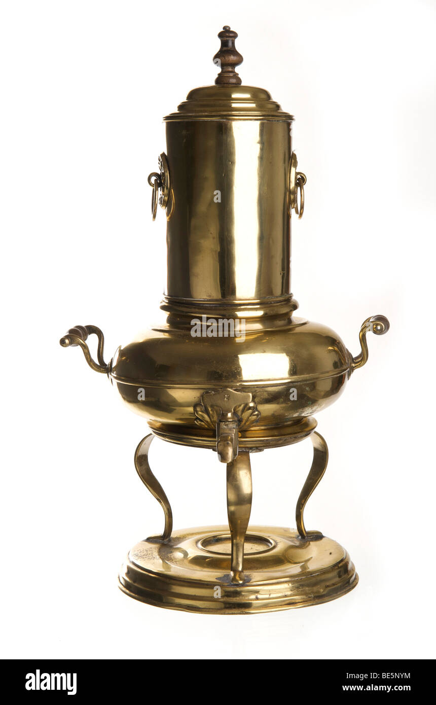 Antique brass coffee machine Stock Photo