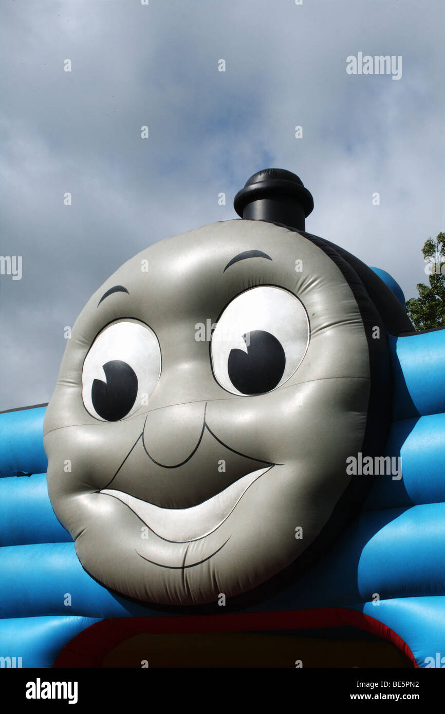 Thomas Tank Engine by the Rev. W. V. Awdry  afictional tank engine in the form of a bouncy castle Stock Photo
