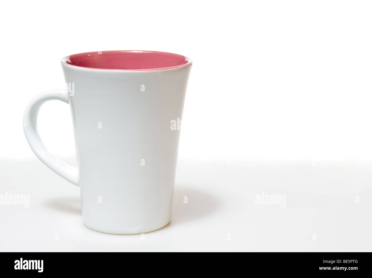 ceramic mug on white background with copy space Stock Photo