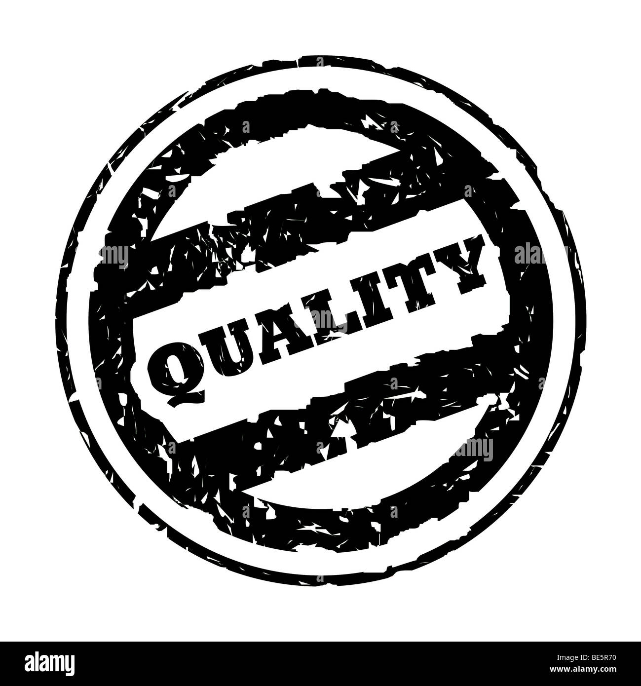 Used black quality business stamp, isolated on white background Stock