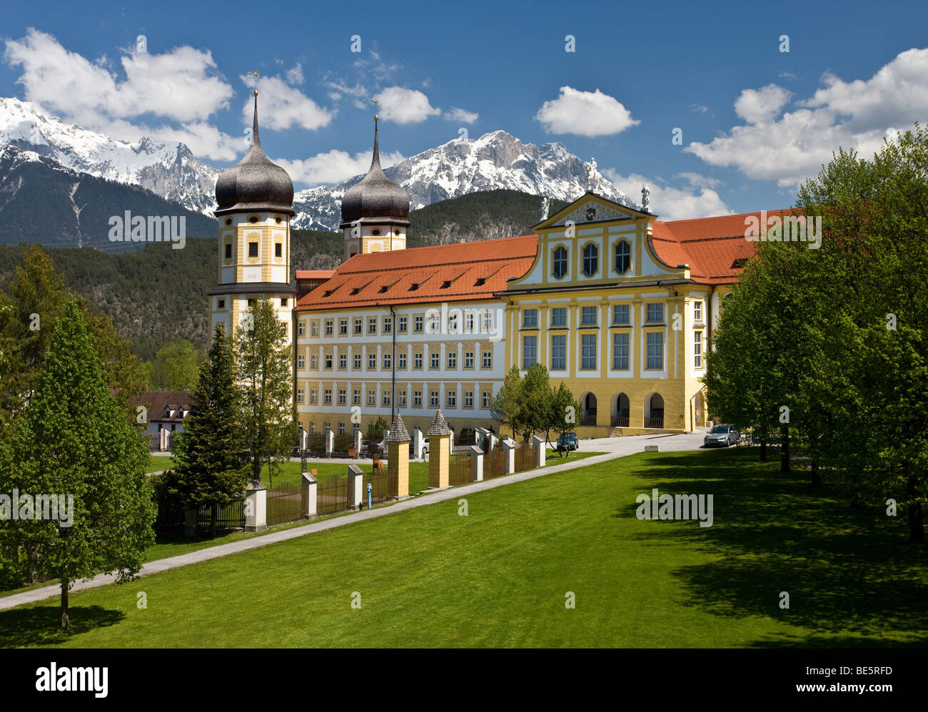 Stift Stams monastery, Cistercian Abbey, Mieminger mountain range, Inntal valley, Tyrol, Austria, Europe Stock Photo