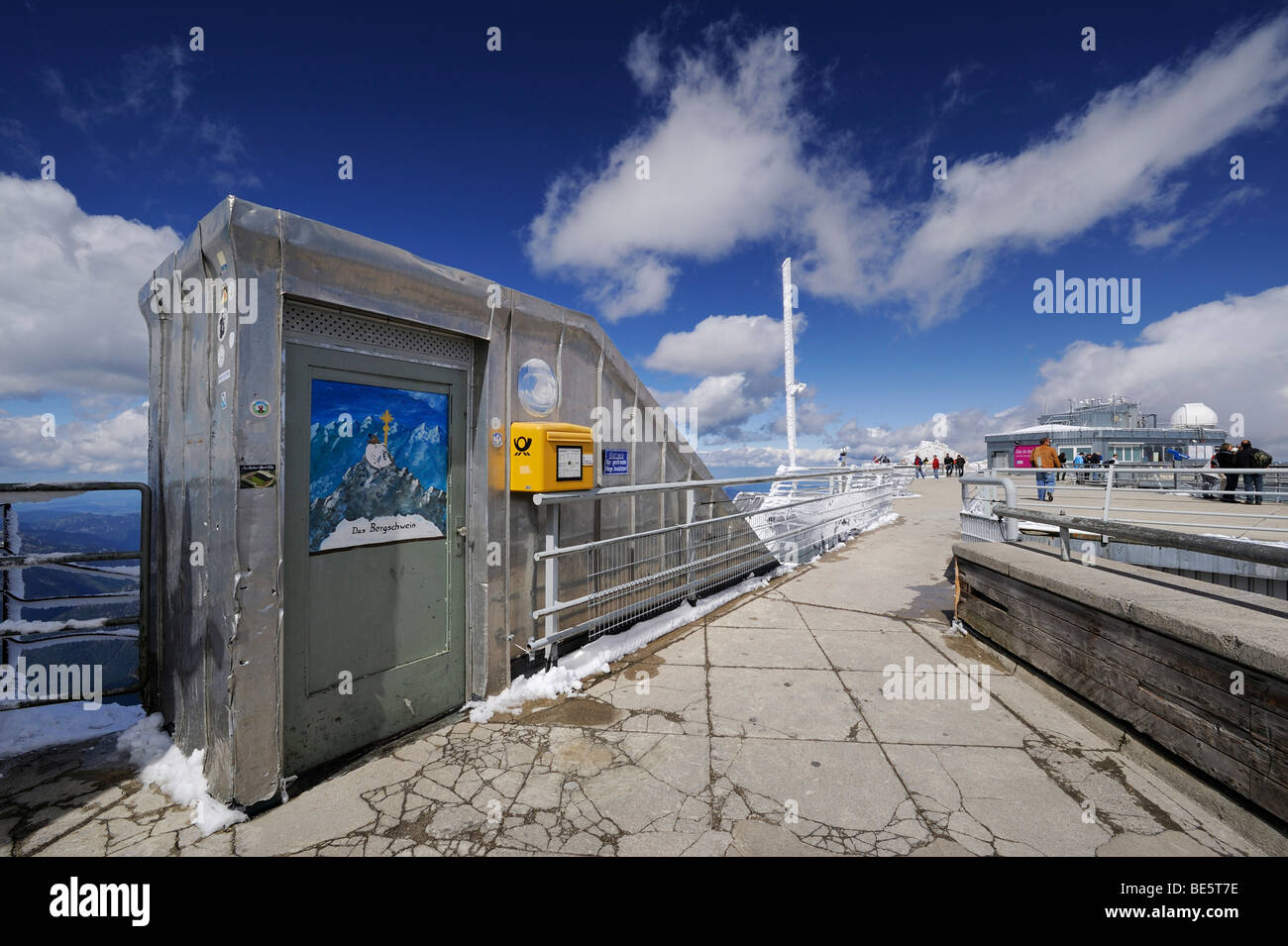 With 2962 meters, the highest post office in Germany on Zugspitze Mountain, district of Garmisch-Partenkirchen, Bavaria, German Stock Photo