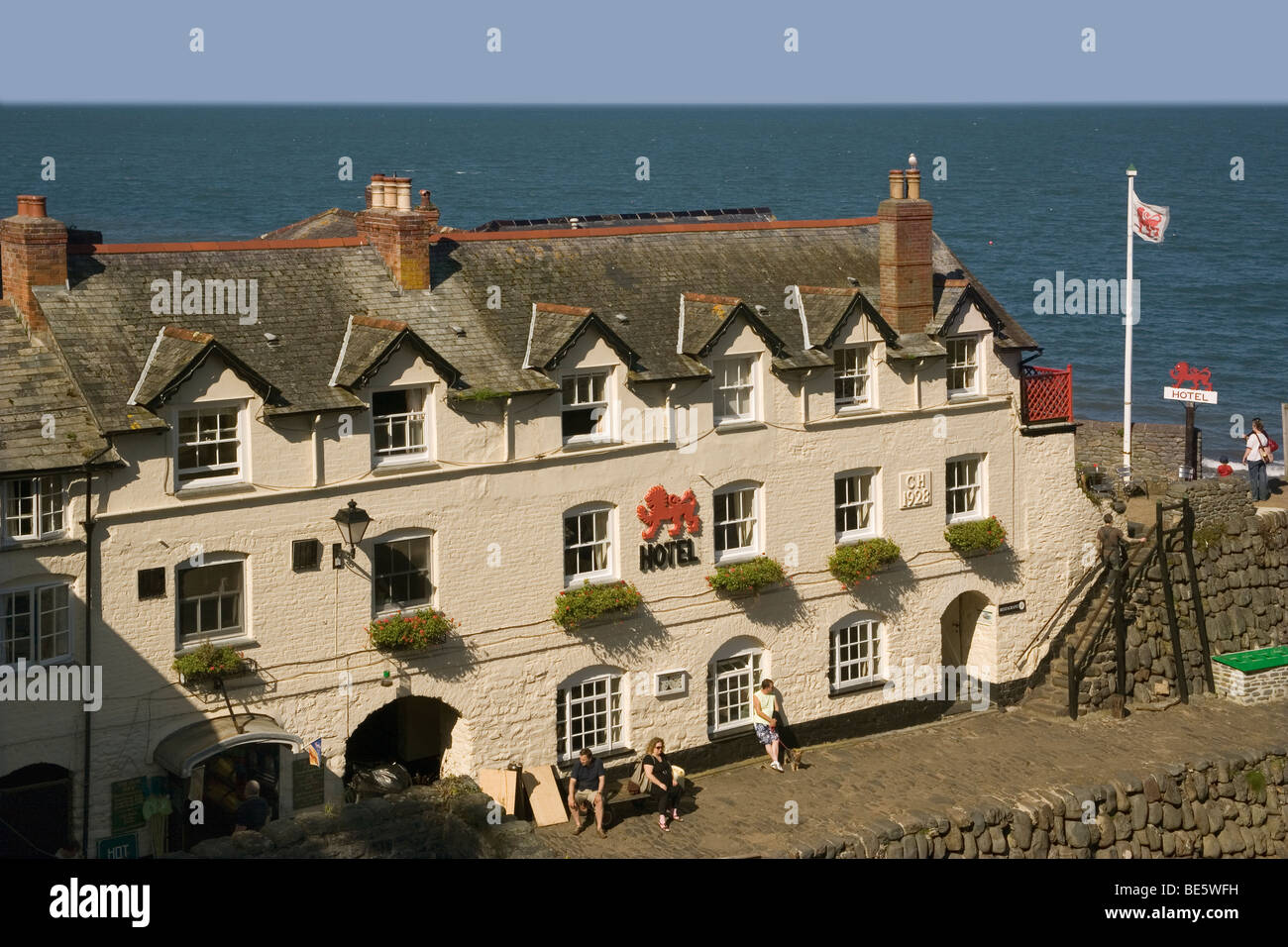 England Devon Clovelly harbour hotel Stock Photo