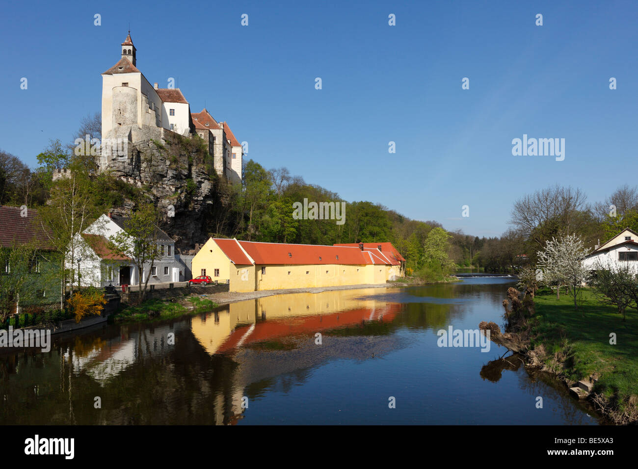 Burg Raabs Castle on Thaya River, Waldviertel, Lower Austria, Austria, Europe Stock Photo