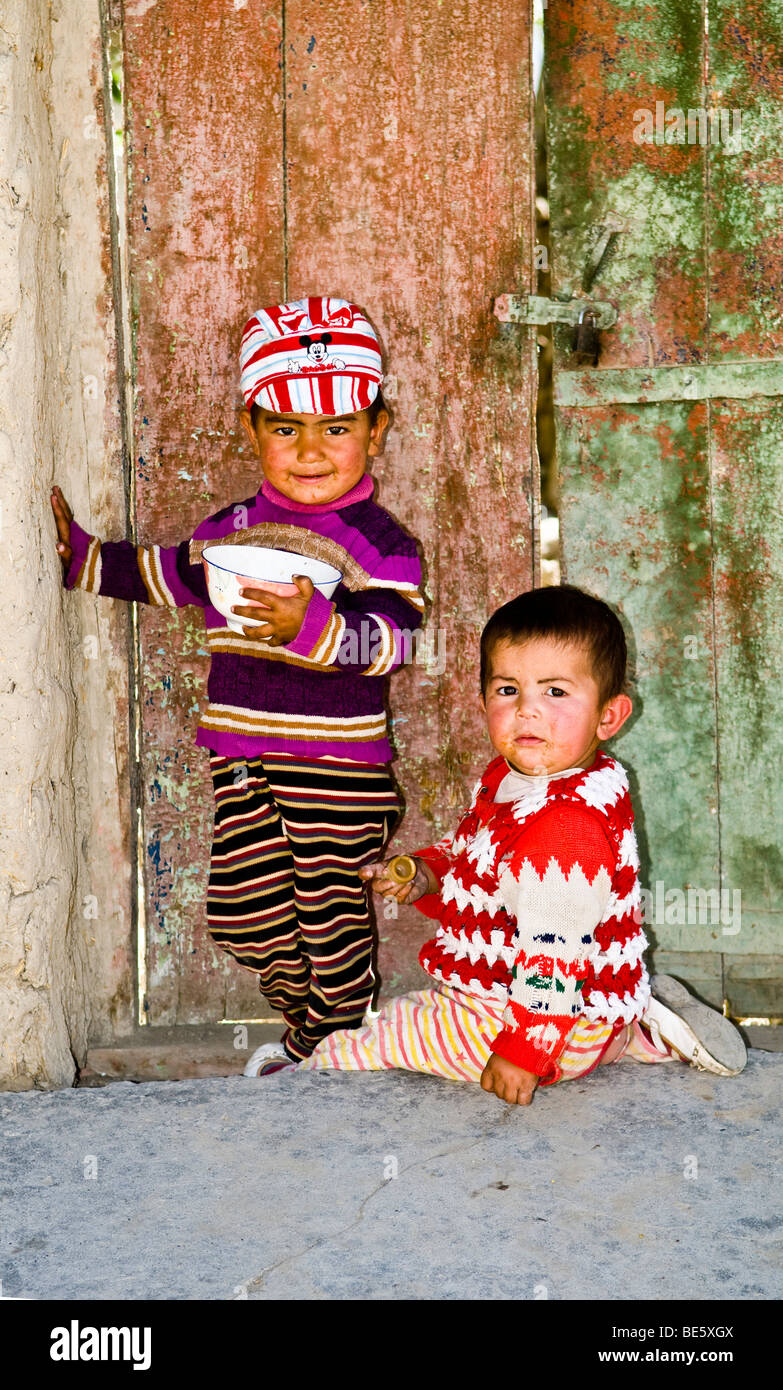 Cute Tajik children. Stock Photo