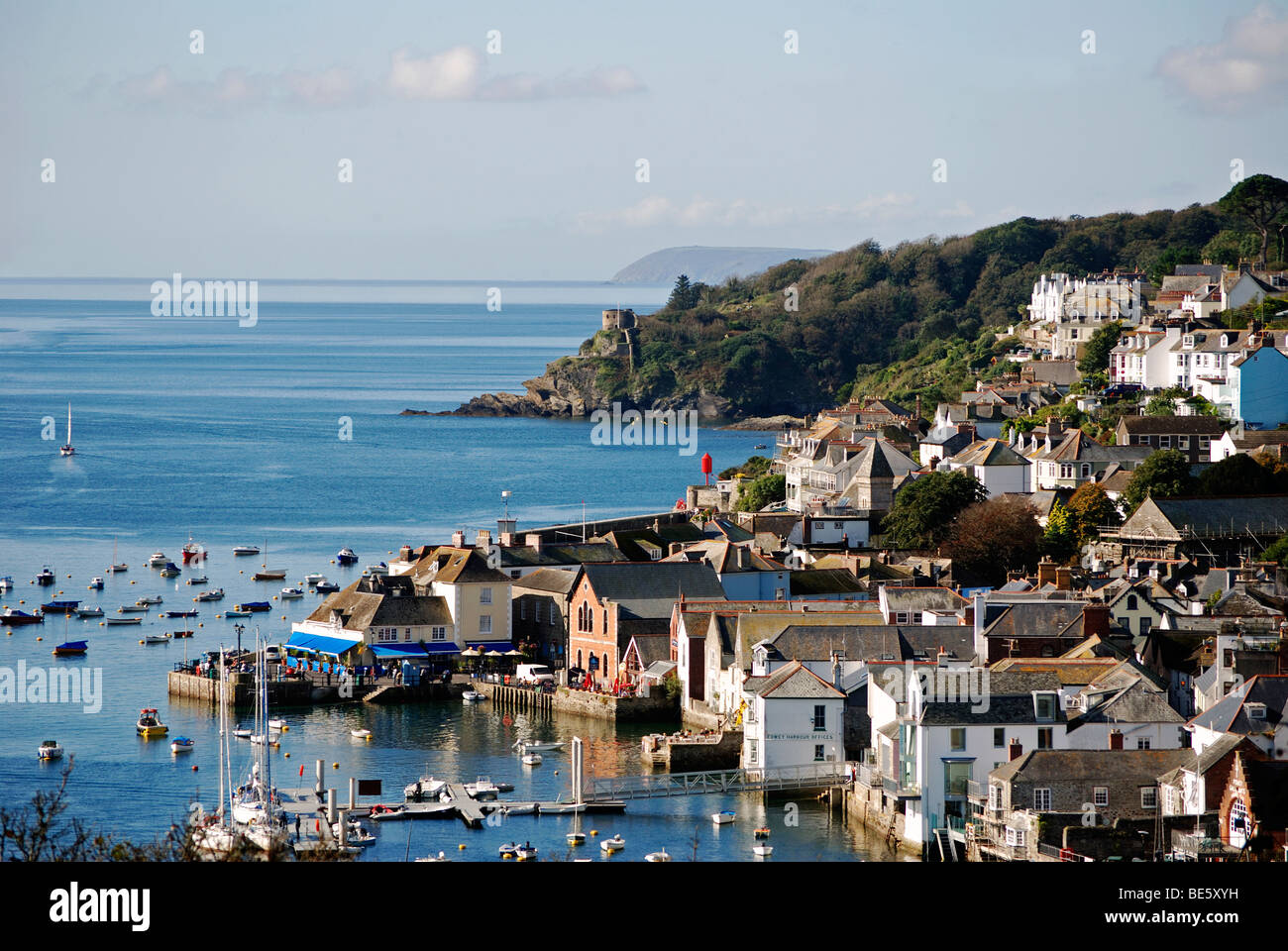 a view of fowey from the hall walk in cornwall,uk Stock Photo