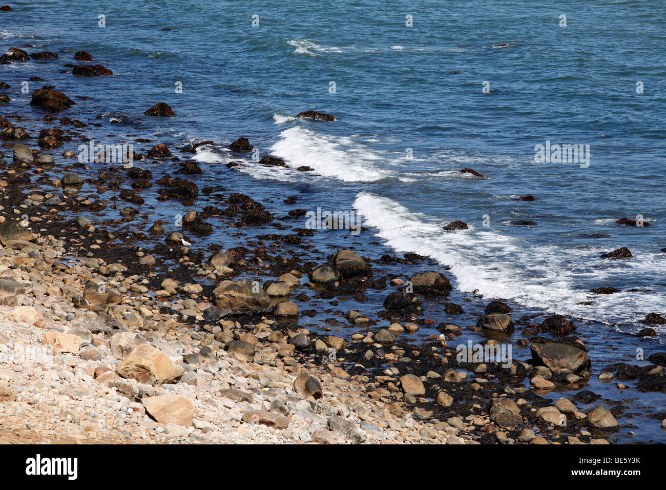 Rocky beach, Montauk, New York Stock Photo