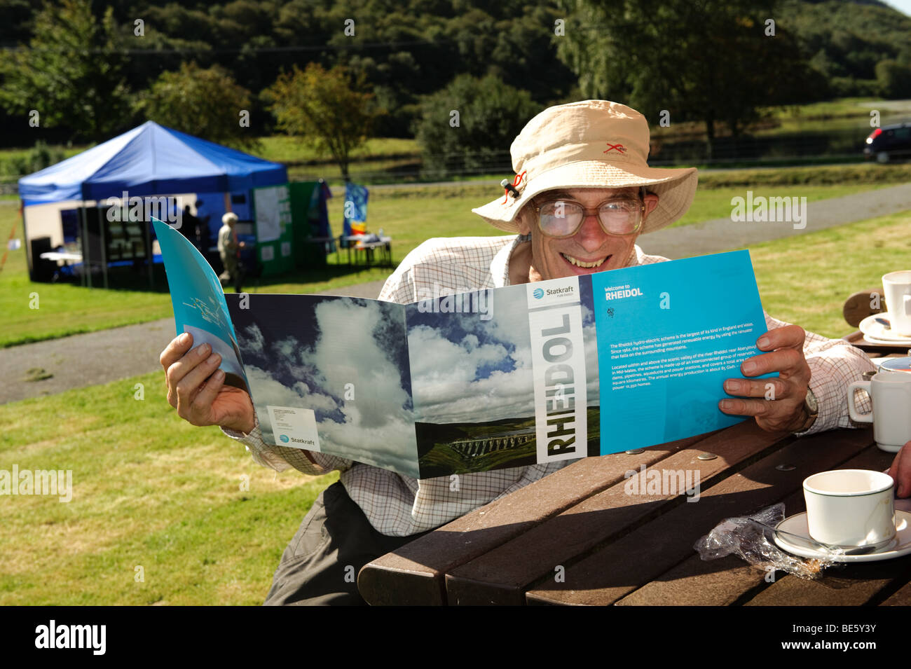 A man at the Rheidol Hydro Electric power station visitor centre