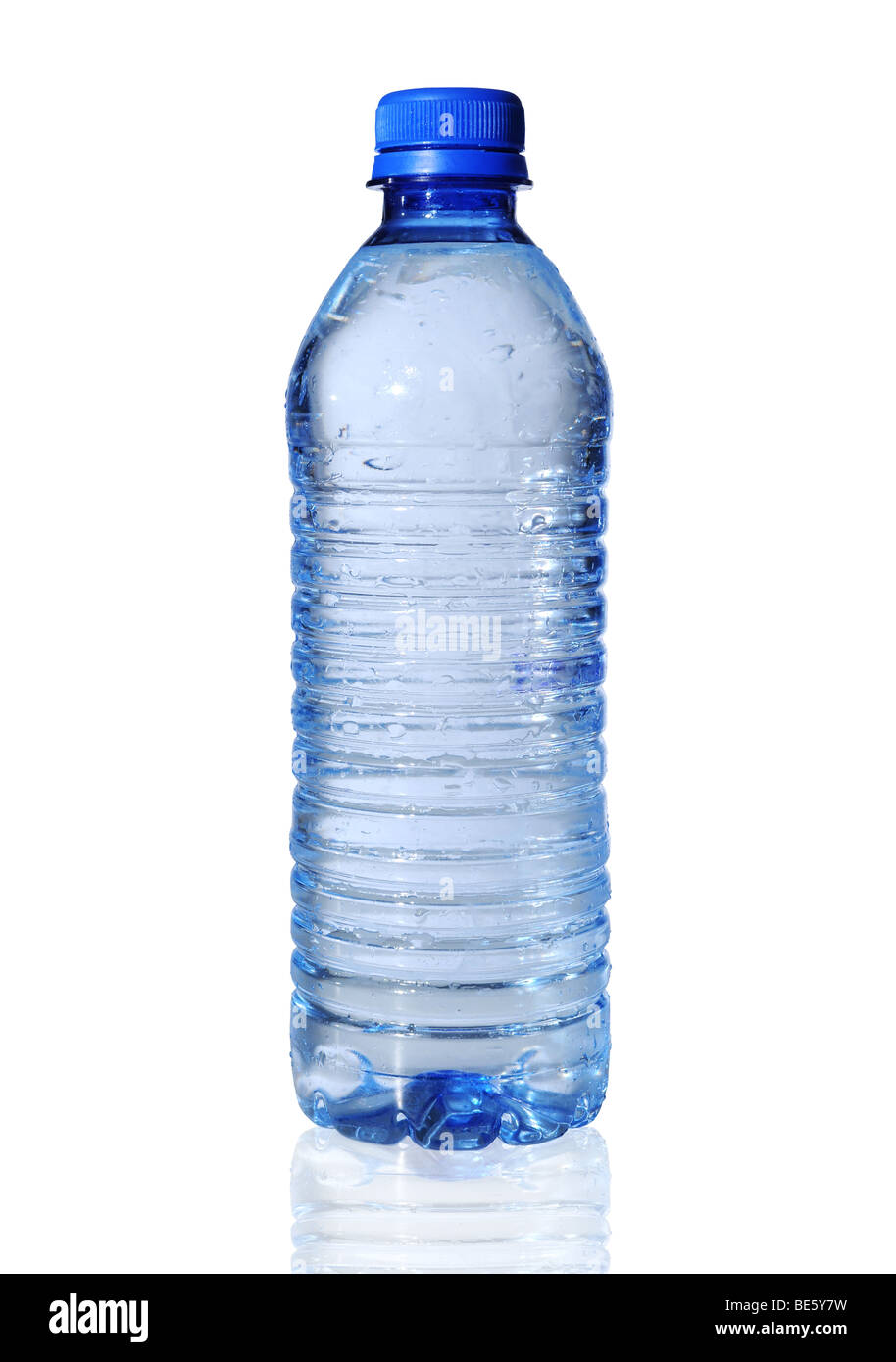 Bottle of cold water with drops isolated on white background Stock