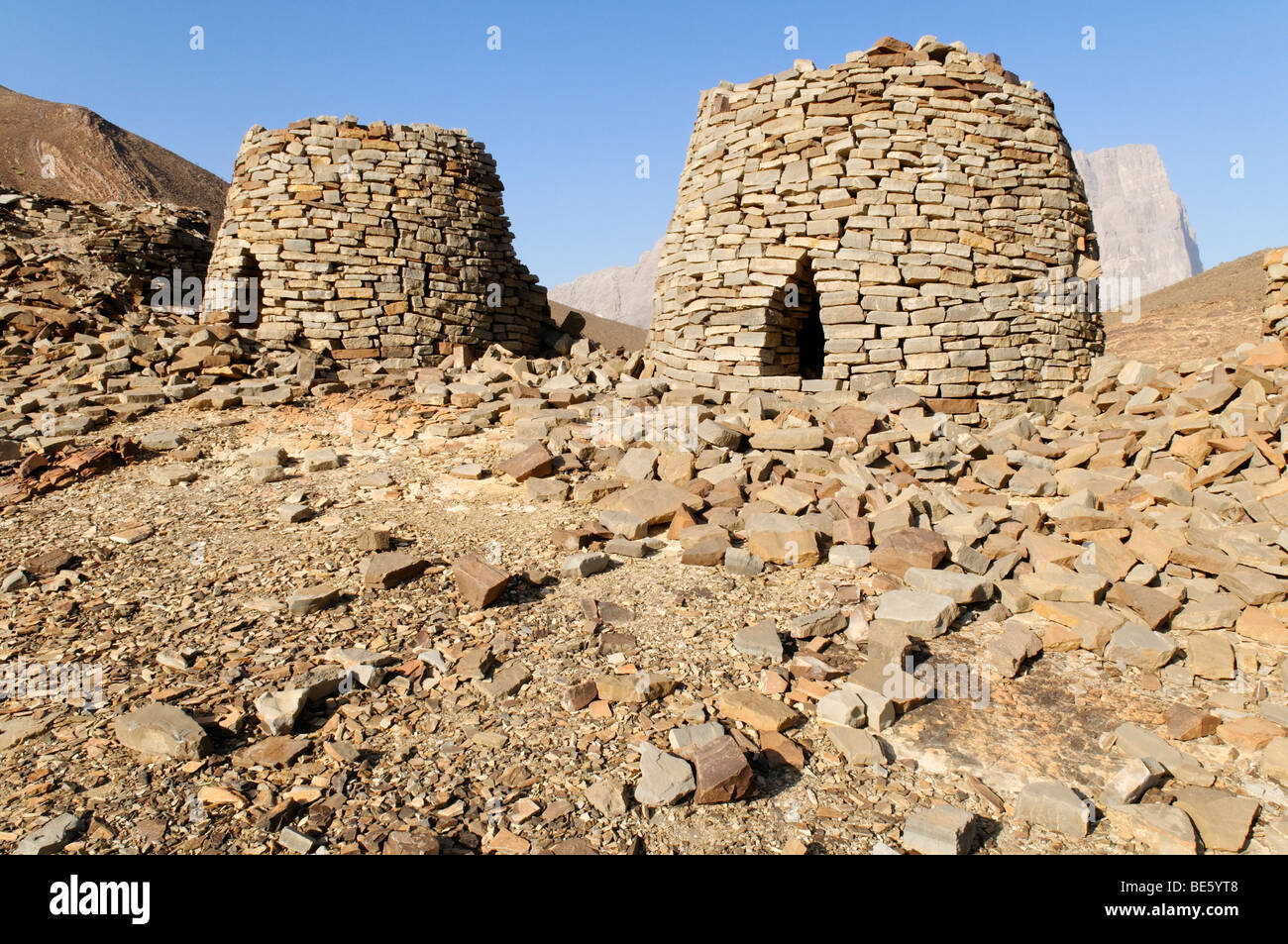 5000 year old stone tomb at Al Ayn, UNESCO World Heritage Site, Hajar al Gharbi Mountains, Al Dhahirah region, Sultanate of Oma Stock Photo