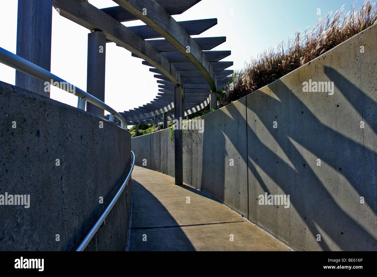 Walkway to the TWA Flight 800 Memorial, Smith Point Beach, Long Island, NY Stock Photo