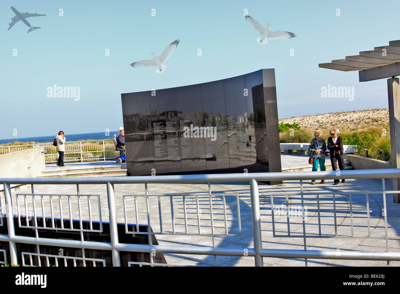 The TWA Flight 800 Memorial, Smith Point Beach, Long Island, NY Stock Photo