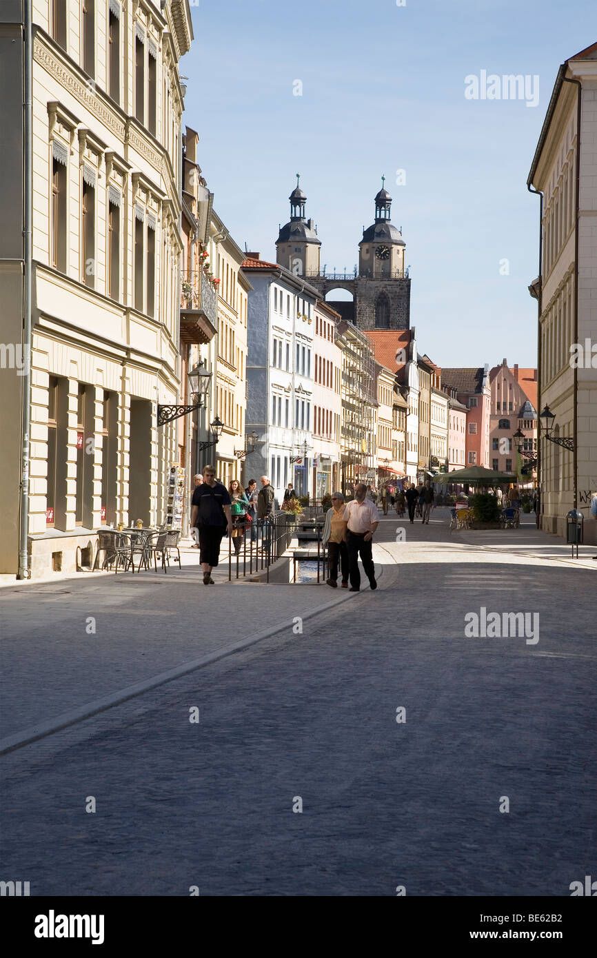 Schlossstrasse, Lutherstadt Wittenberg, Saxony-Anhalt, Germany Stock Photo