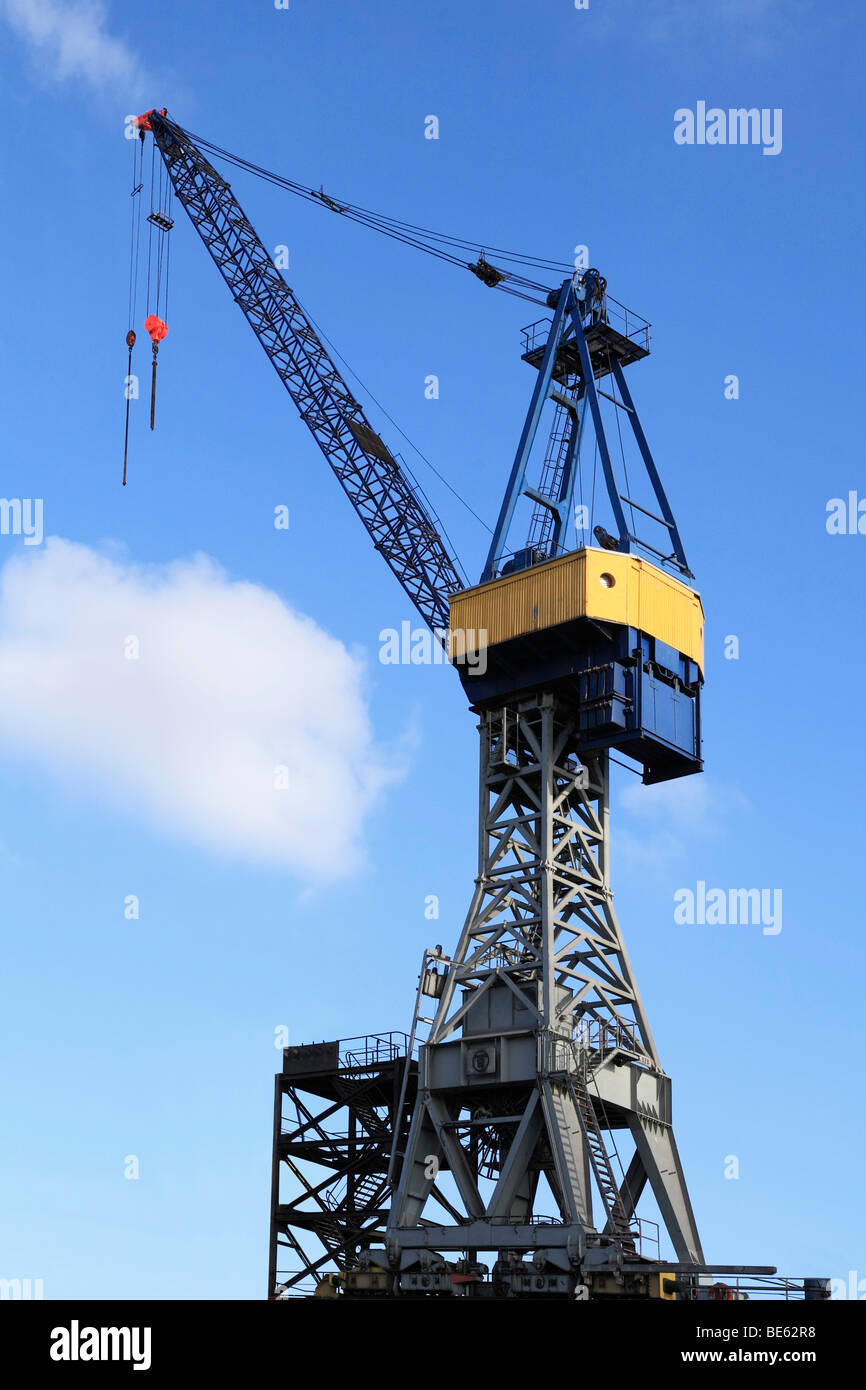 Crane, shipyard crane, shipyard Blohm and Voss, repair dock, Harbor, Hanseatic City of Hamburg, Germany, Europe Stock Photo