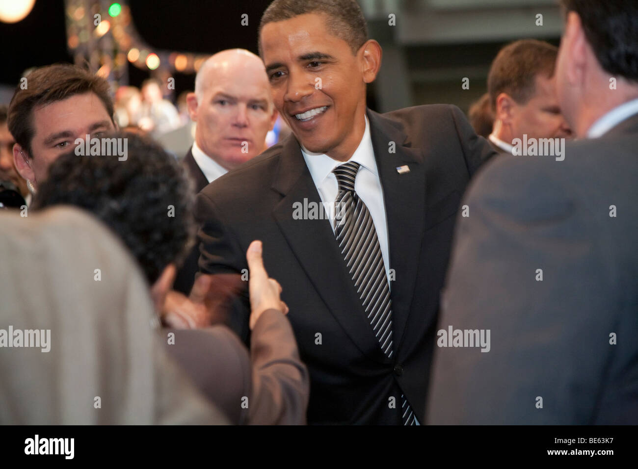 Pittsburgh, Pennsylvania - President Barack Obama shakes hands with delegates attending the AFL-CIO convention. Stock Photo