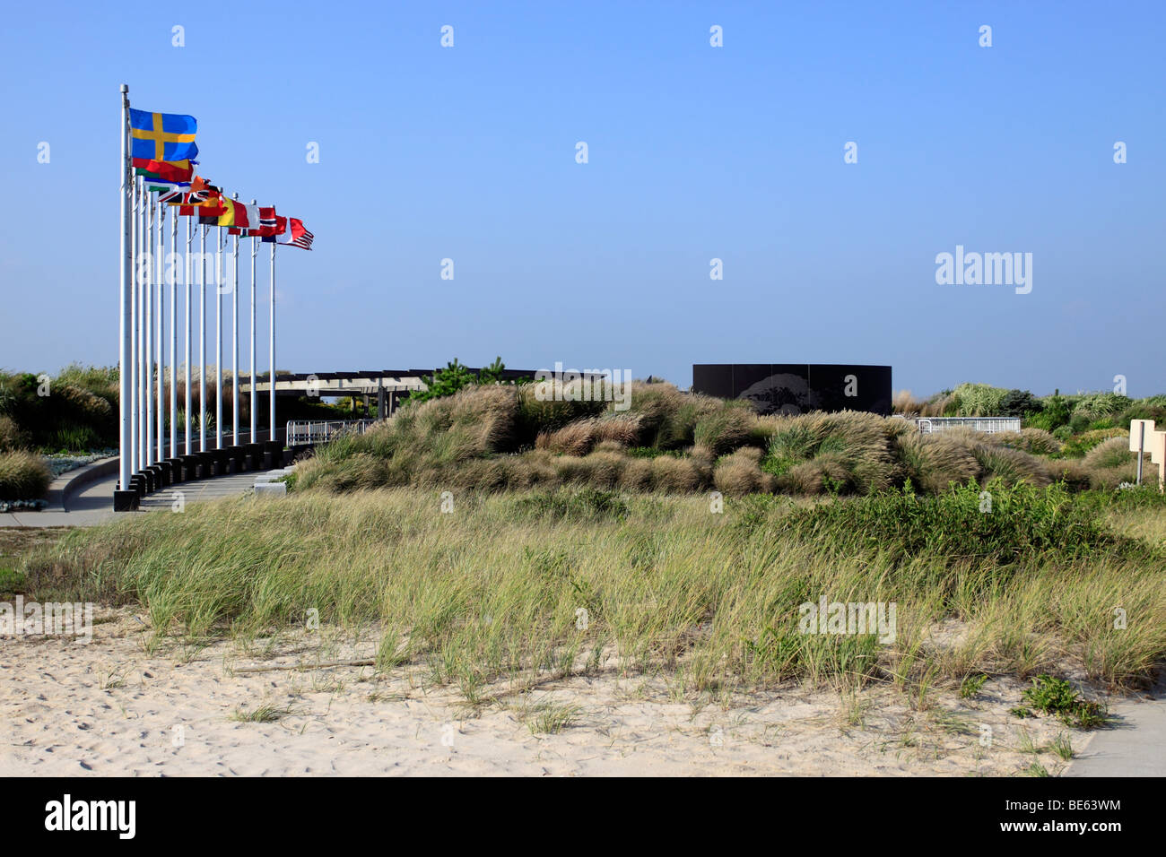 TWA Flight 800 Memorial, Smith Point Beach, Fire Island, Long Island, NY Stock Photo