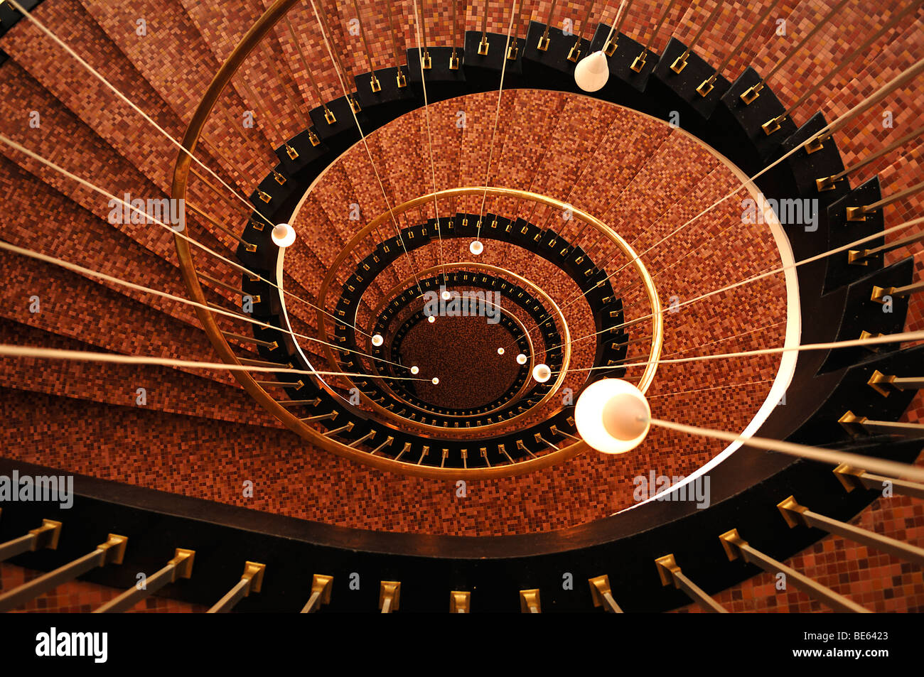 Staircase from the top down, from the 1950s, Hamburg, Germany, Europe Stock Photo