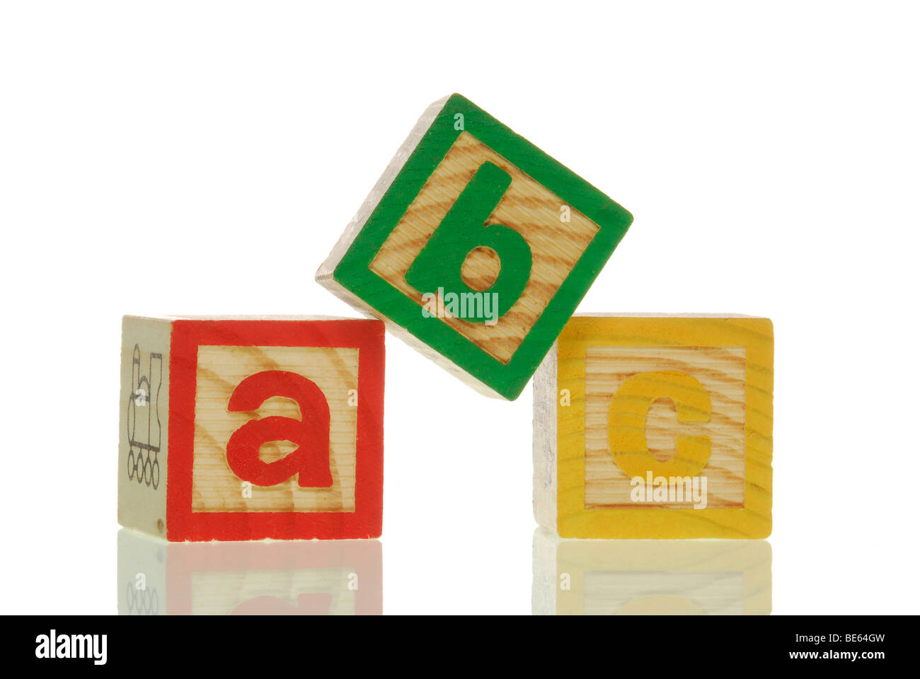ABC wooden blocks, symbolic picture for school Stock Photo