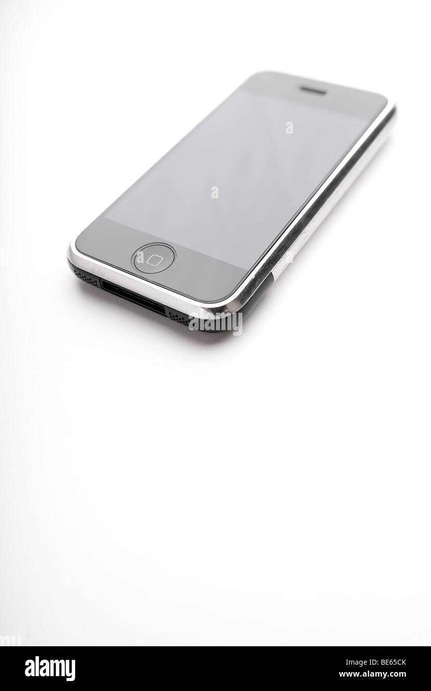iPhone against white background Stock Photo Alamy