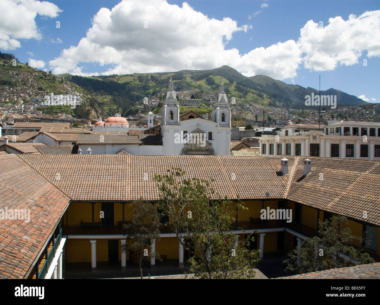 Ecuador.Quito.Cloister of the old Hospital San Juan de Dios (XVI century) current City Museum. Stock Photo