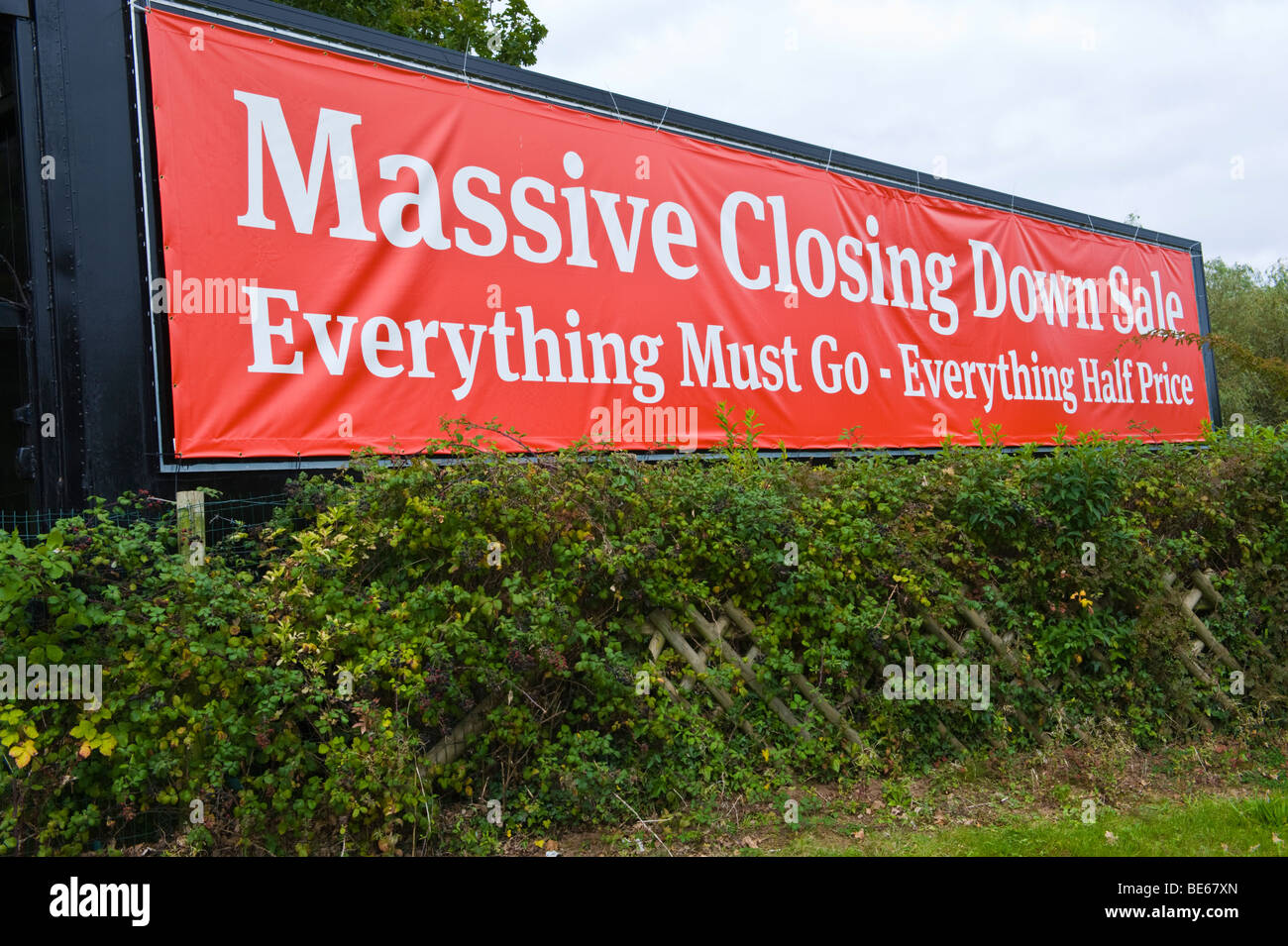 MASSIVE CLOSING DOWN SALE hoarding outside Wyevale garden centre at