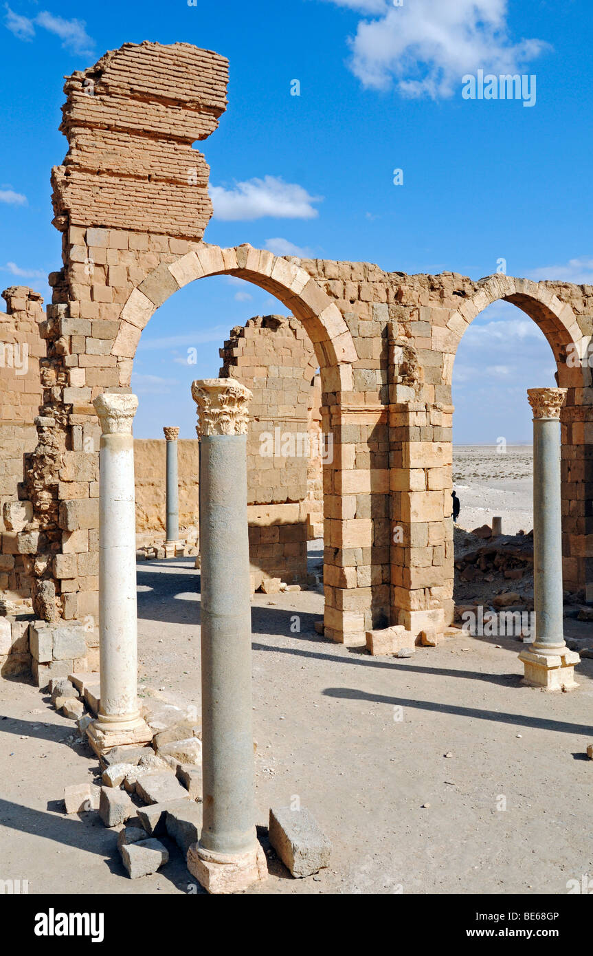 Eastern desert castle of the Umayyaden Qasr al-Hair ash-Sharqi, Syria, Asia Stock Photo