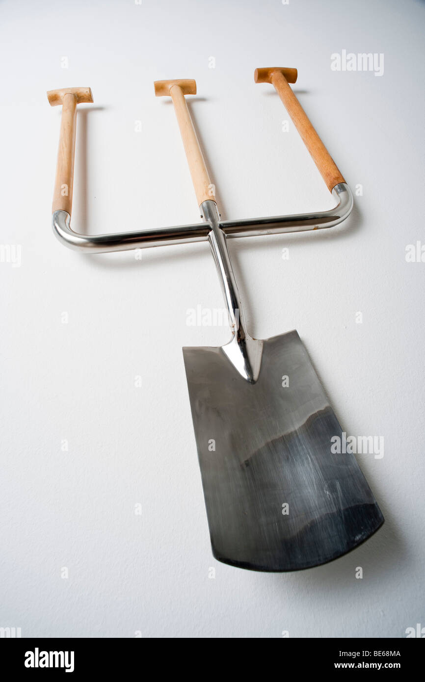 Spade for the first cut, for three people Stock Photo