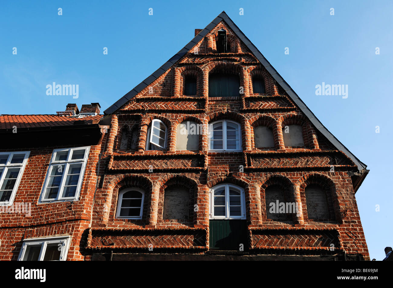 Renaissance gabled brick house in the old town, Lueneburg, Lower Saxony, Germany, Europe Stock Photo